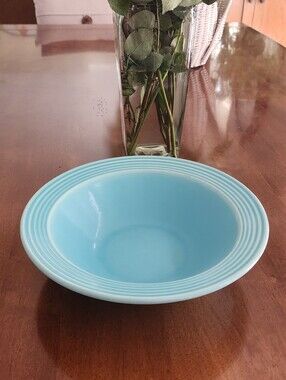 Vintage Bauer Los Angeles 9 1/2" Aqua Serving Bowl